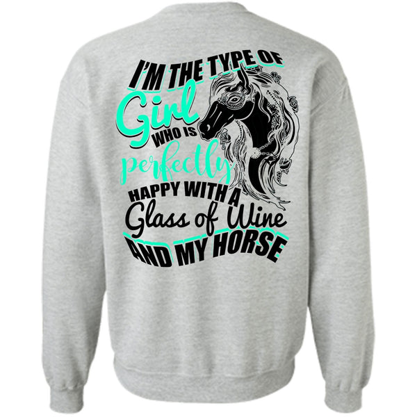 I Love Horse T Shirt, Glass Of Wine And My Horse Sweatshirt