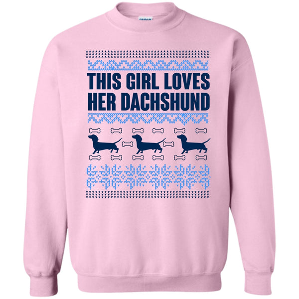 Coolest Merry Christmas T Shirt, This Girl Loves Her Dachshund Sweatshirt