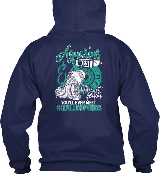 Aquarius Nicest Meanest Person T Shirt, Being An Aquarius T Shirt