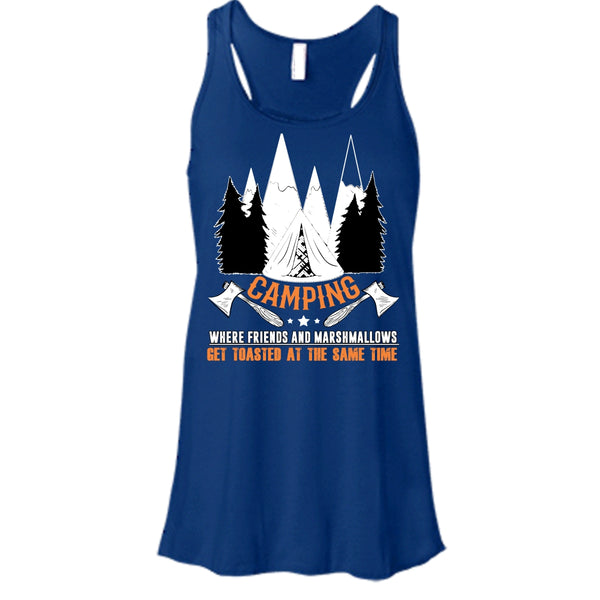 Camping T Shirt, Where Friends And Marshmalows Tank Top