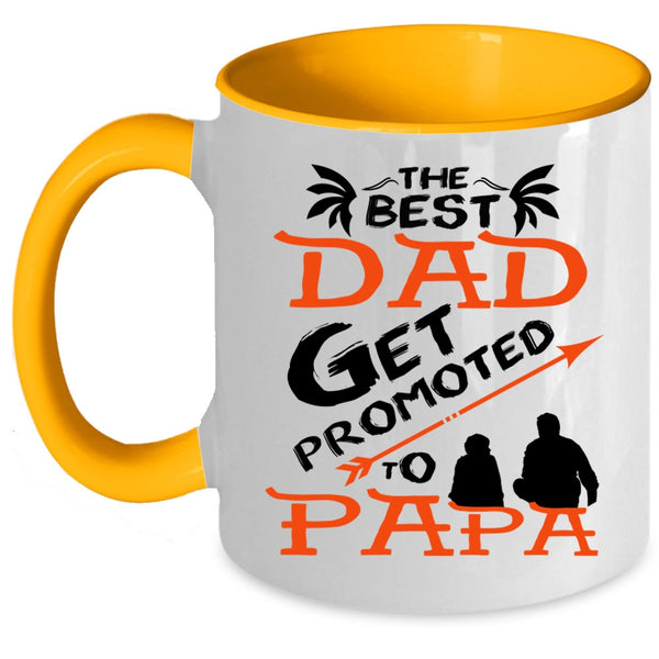 Awesome Dad Coffee Mug, The Best Dad Get Promoted To Papa Accent Mug