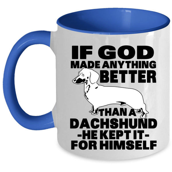 Gift For Dog Lovers Coffee Mug, Cute Dachshund Accent Mug