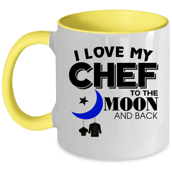 Gift For Chef's Husband Coffee Mug, I Love My Chef Accent Mug