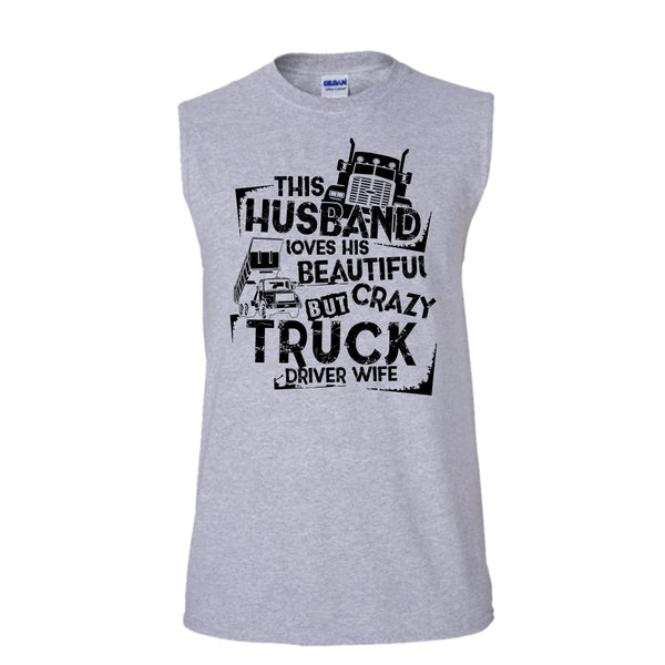 This Husband T Shirt, Coolest Trucker Husband T Shirt, Awesome t-shirts (Men's Cotton Sleeveless)