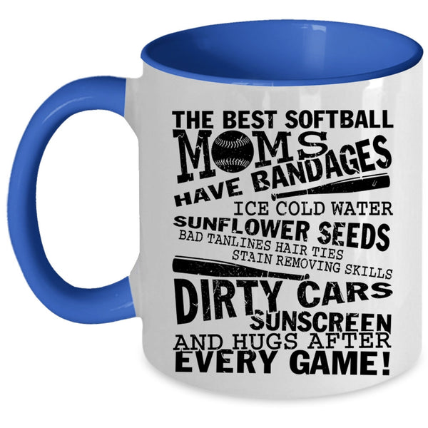 I Love Softball Coffee Mug, The Best Softball Moms Accent Mug