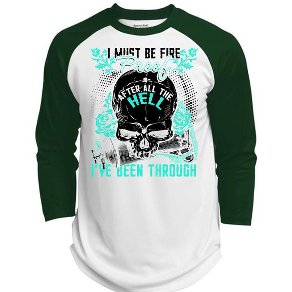 I Must Be Fire Proof T Shirt, I Love Firefighter T Shirt, Awesome T-Shirts  (Polyester Game Baseball Jersey)