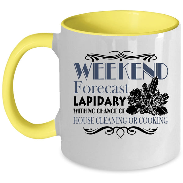 Awesome Jewelers Coffee Mug, Weekend Forecasy Lapidary Accent Mug