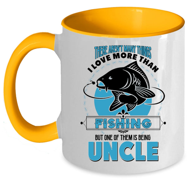 I Love Being Uncle Coffee Mug, I Love Fishing Accent Mug