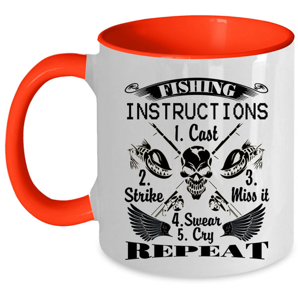 Cool Fisher Coffee Mug, Fishing Instructions Accent Mug
