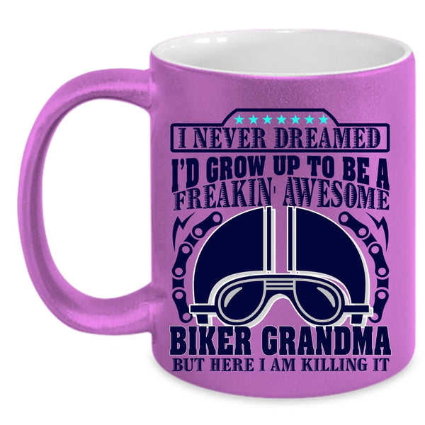 Awesome Grandma Coffee Mug, I'd Grow Up To Be A Biker Grandma Accent Mug