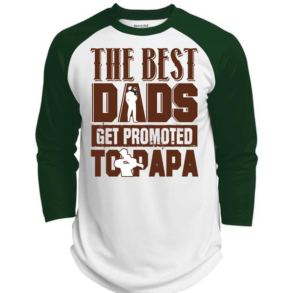 The Best Dads Get Promoted To Papa T Shirt, I Love Dad T Shirt, Awesome T-Shirts  (Polyester Game Baseball Jersey)