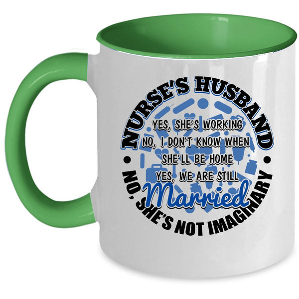 Cute Nurse's Husband Coffee Mug, Nurse's Husband Accent Mug