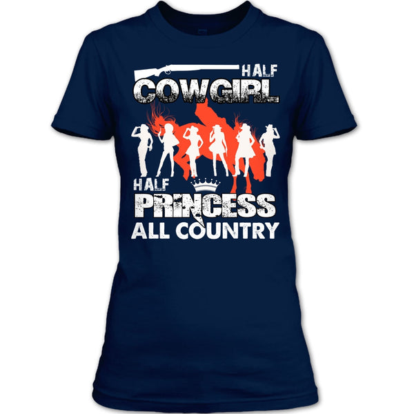 Half Cowgirl T Shirt, Half Princess T Shirt