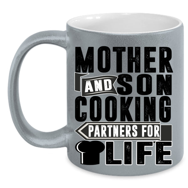 Cooking Partners For Life Coffee Mug, Mother And Son Accent Mug