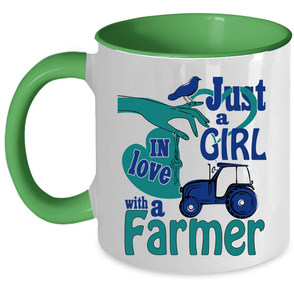 Cute Girls Coffee Mug, Just A Girl In Love With A Farmer Accent Mug