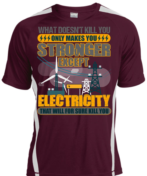 Stronger Except Electricity T Shirt, I Love Electrician T Shirt, Cool Shirt