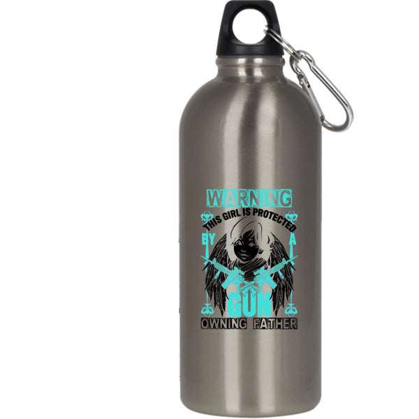 This Girl Is Protected By A Gun Owning Father 20 oz Stainless Steel Bottle,Family Outdoor Sports Water Bottle