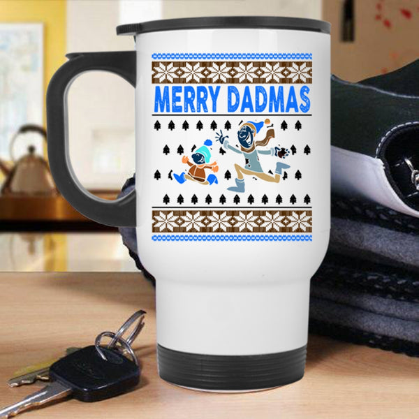 Christmas Gift For Dad Travel Mug, Merry Dadmas Mug