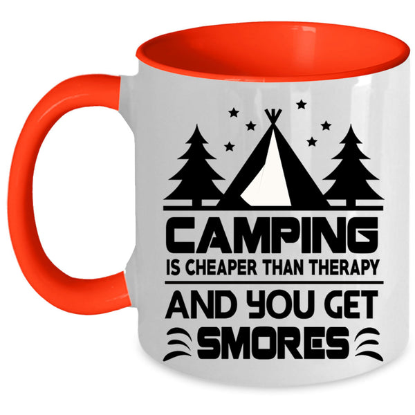Cute Gift For Camper Coffee Mug, Camping Is Cheaper Accent Mug