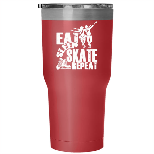 Eat Sleep Skate Repeat Tumbler 30 oz Stainless Steel, Cool Teacher Travel Mug