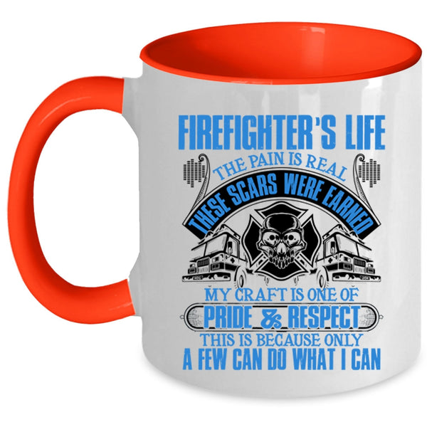 Awesome Gift For Firefighter Coffee Mug, Firefighter's Life Accent Mug