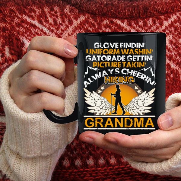 Glove Finding Picture Taking Coffee Mug, Always Cheering Hiking Grandma Coffee Cup
