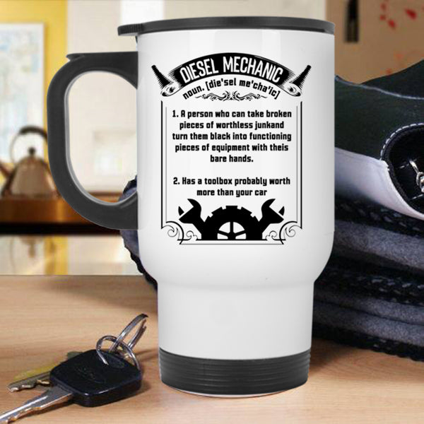 Funny Gift For Mechanics Travel Mug, Diesel Mechanic Mug