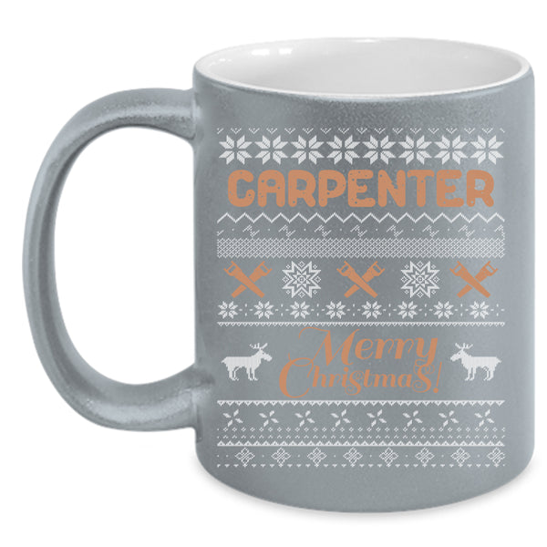 Carpenter Coffee Mug, Merry Christmas Coffee Cup