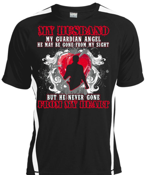 A black t-shirt with the shopify logo