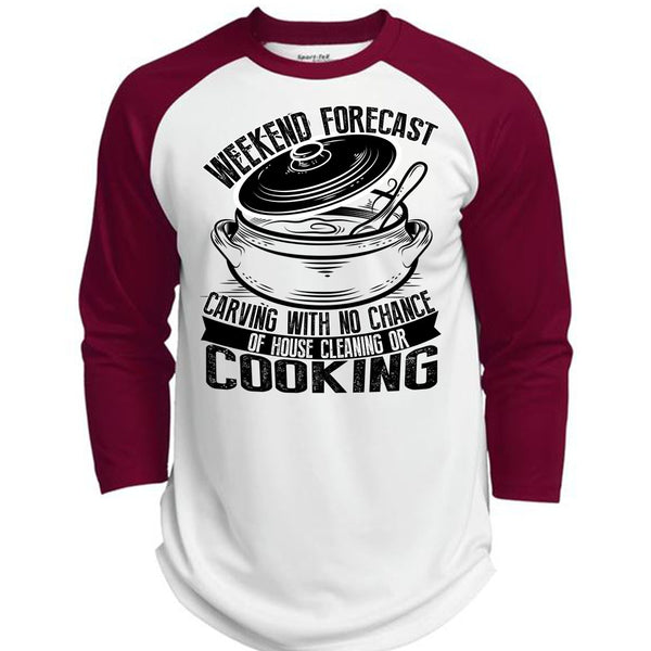Weekend Forecast Carving T Shirt, I Love Cooking T Shirt, Awesome T-Shirts  (Polyester Game Baseball Jersey)