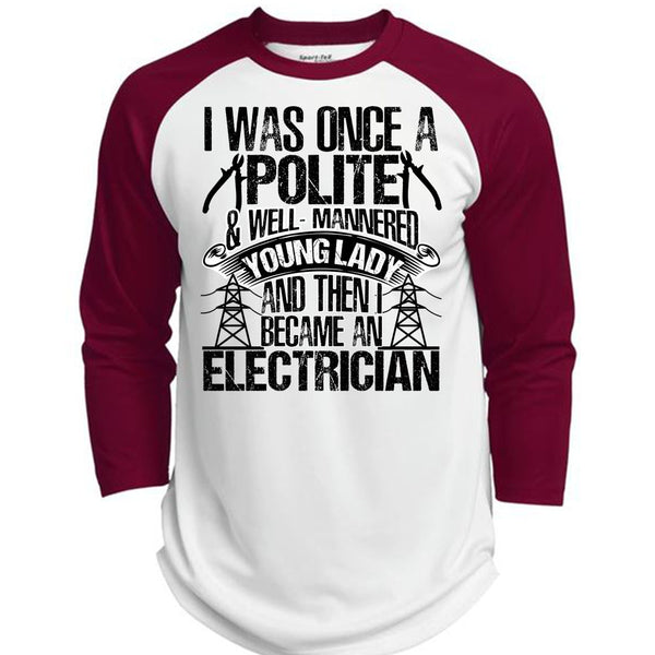 Became An Electrician T Shirt, I Love Electrician T Shirt, Awesome T-Shirts  (Polyester Game Baseball Jersey)