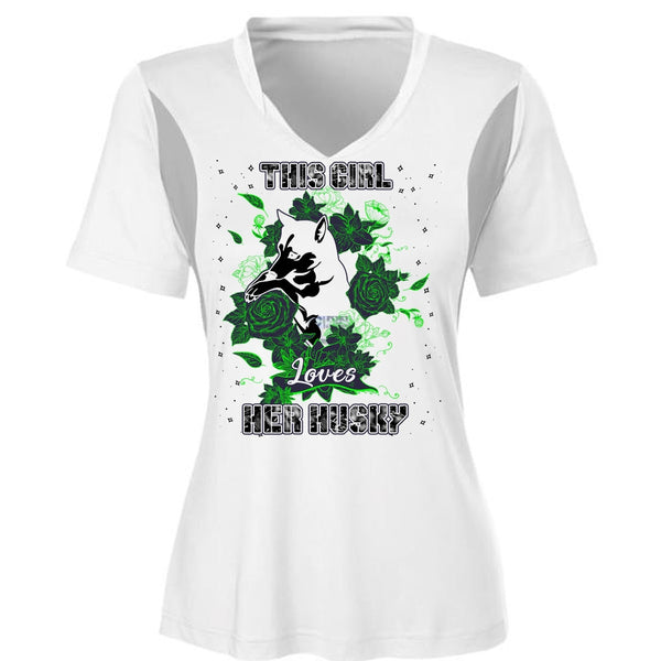 This Girl Loves Her Husky T Shirt, I Love Husky T Shirt, Awesome T-Shirts