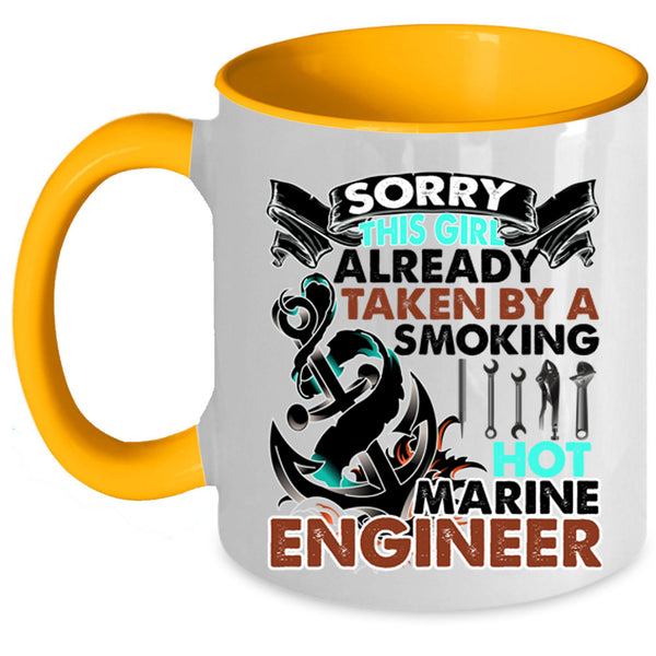 Cute Wife Coffee Mug, Taken By A Hot Marine Engineer Accent Mug