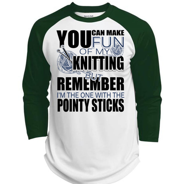 Fun Of My Knitting T Shirt, I Love Knitting T Shirt, Awesome T-Shirts  (Polyester Game Baseball Jersey)