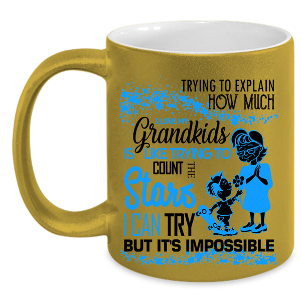 Cool Grandmas Coffee Mug, I Love My Grandkids Accent Mug