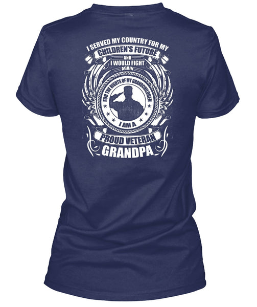 I Am A Proud Veteran Grandpa T Shirt, Children's Future T Shirt