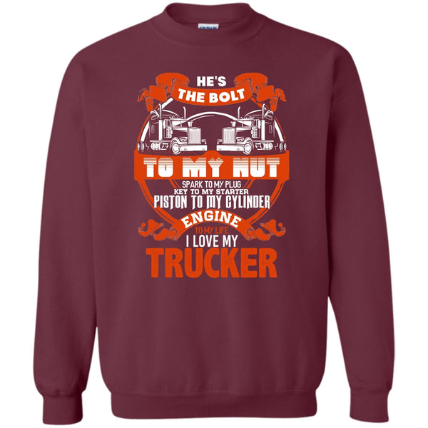 I Love My Trucker T Shirt, Coolest Trucker's Wife Sweatshirt