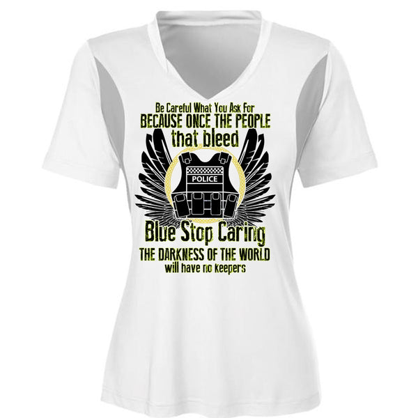 Blue Stop Caring T Shirt, I Love Police T Shirt, Awesome T-Shirts