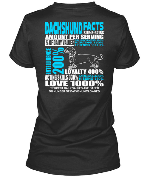 Dachshund Facts T Shirt, Dachshund Owned T Shirt