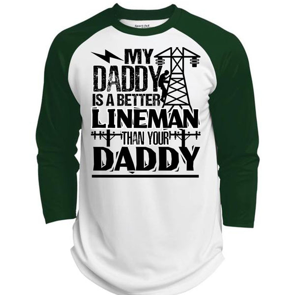 My Daddy Is A Better Lineman T Shirt, I Love Lineman T Shirt, Awesome T-Shirts  (Polyester Game Baseball Jersey)