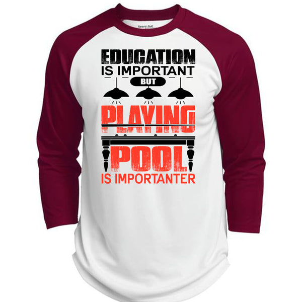 Playing Pool Is Importanter T Shirt, I Love Pool T Shirt, Awesome T-Shirts  (Polyester Game Baseball Jersey)