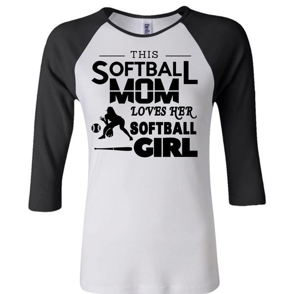 This Softball Mom T Shirt, Loves Her Softball Girl T Shirt, Mother's Day T Shirt
