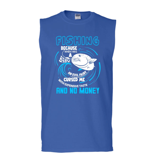 Fishing T Shirt, Coolest Fishing T Shirt, Cool T Shirt (Men's Cotton Sleeveless)