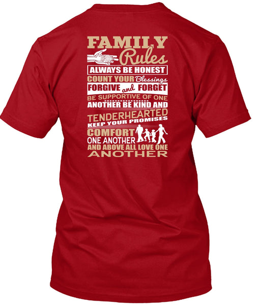 Family Rules T Shirt, Forgive And Forget T Shirt