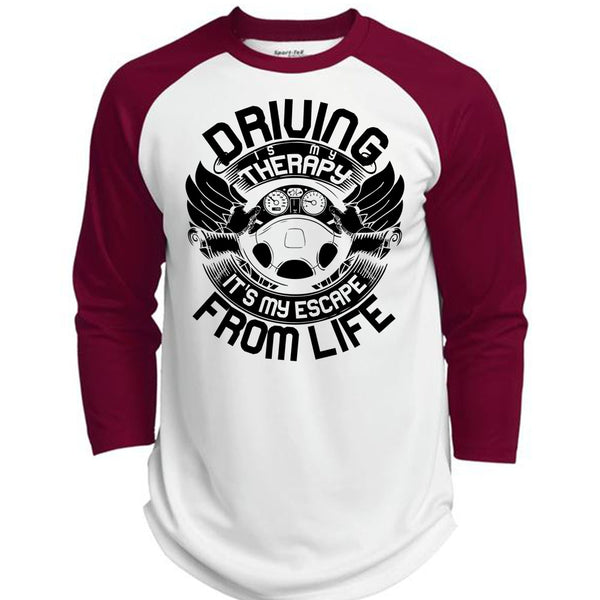 Driving Is My Therapy T Shirt, I Love Car T Shirt, Awesome T-Shirts  (Polyester Game Baseball Jersey)