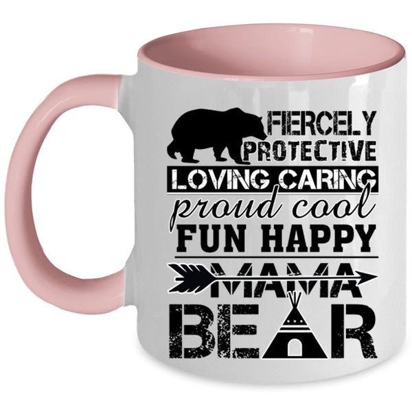 Funny Gift For Mama Coffee Mug, Fun Happy Mama Bear Accent Mug