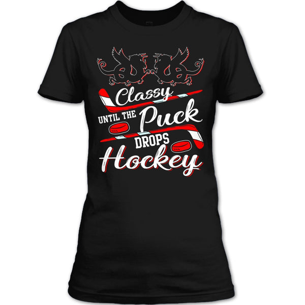 Classy Until The Puck Drops Hockey T Shirt, Merry Christmas T Shirt