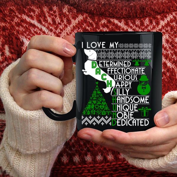 I Love My Duchshund Coffee Mug, Cute Christmas Coffee Cup
