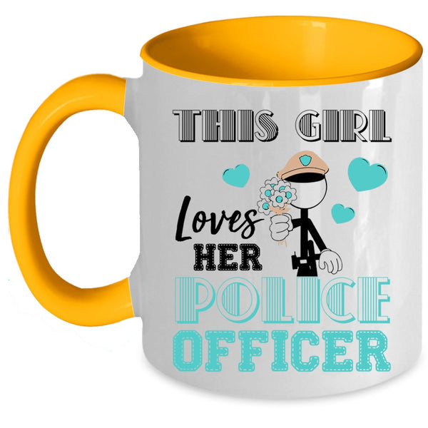 I Love Police Officer Coffee Mug, This Girl Loves Her Police Officer Accent Mug