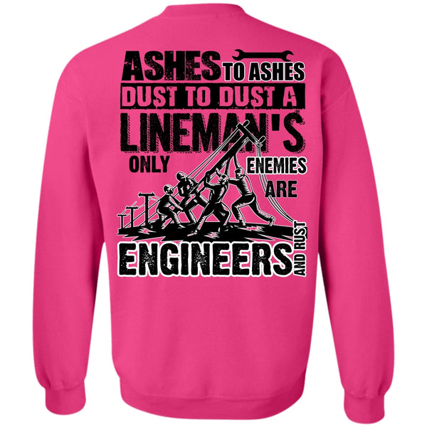 I Love Lineman T Shirt, Lineman's Only Enemies Sweatshirt